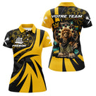 Polo Fléchettes Lion Champion - Style Graffiti Jaune Noir - Polo Femme