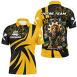 Polo Fléchettes Lion Champion - Style Graffiti Jaune Noir - Polo Homme