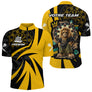 Polo Fléchettes Lion Champion - Style Graffiti Jaune Noir - Polo Zippé Homme