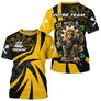 Polo Fléchettes Lion Champion - Style Graffiti Jaune Noir - T-Shirt Homme