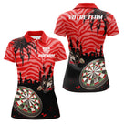Polo Fléchettes Loup Alpha - Rouge Noir Personnalisé - Polo Femme