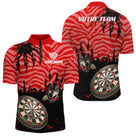 Polo Fléchettes Loup Alpha - Rouge Noir Personnalisé - Polo Zippé Homme