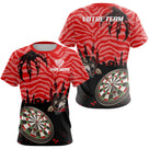 Polo Fléchettes Loup Alpha - Rouge Noir Personnalisé - T-Shirt Femme