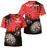 Polo Fléchettes Loup Alpha - Rouge Noir Personnalisé - T-Shirt Homme