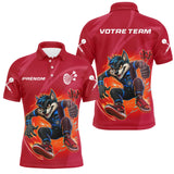Polo Fléchettes Loup Cartoon - Style Champion Personnalisé - Polo Homme
