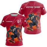 Polo Fléchettes Loup Cartoon - Style Champion Personnalisé - T-Shirt Femme