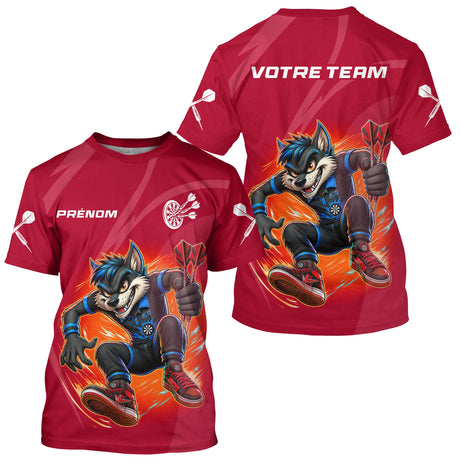 Polo Fléchettes Loup Cartoon - Style Champion Personnalisé - T-Shirt Homme