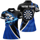 Polo Fléchettes Loup Électrique – Noir & Bleu Personnalisé - Polo Femme