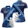 Polo Fléchettes Marine Royal - Silhouette Joueur Personnalisé - Polo Femme