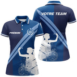 Polo Fléchettes Marine Royal - Silhouette Joueur Personnalisé - Polo Femme