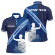Polo Fléchettes Marine Royal - Silhouette Joueur Personnalisé - Polo Homme