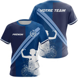 Polo Fléchettes Marine Royal - Silhouette Joueur Personnalisé - T-Shirt Femme