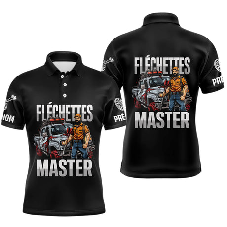 Polo Fléchettes Master Personnalisé - Style Offroad Noir - Polo Homme