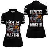 Polo Fléchettes Master Personnalisé - Style Offroad Noir - Polo Zippé Femme