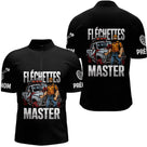 Polo Fléchettes Master Personnalisé - Style Offroad Noir - Polo Zippé Homme