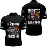Polo Fléchettes Master Personnalisé - Style Offroad Noir - Polo Zippé Homme