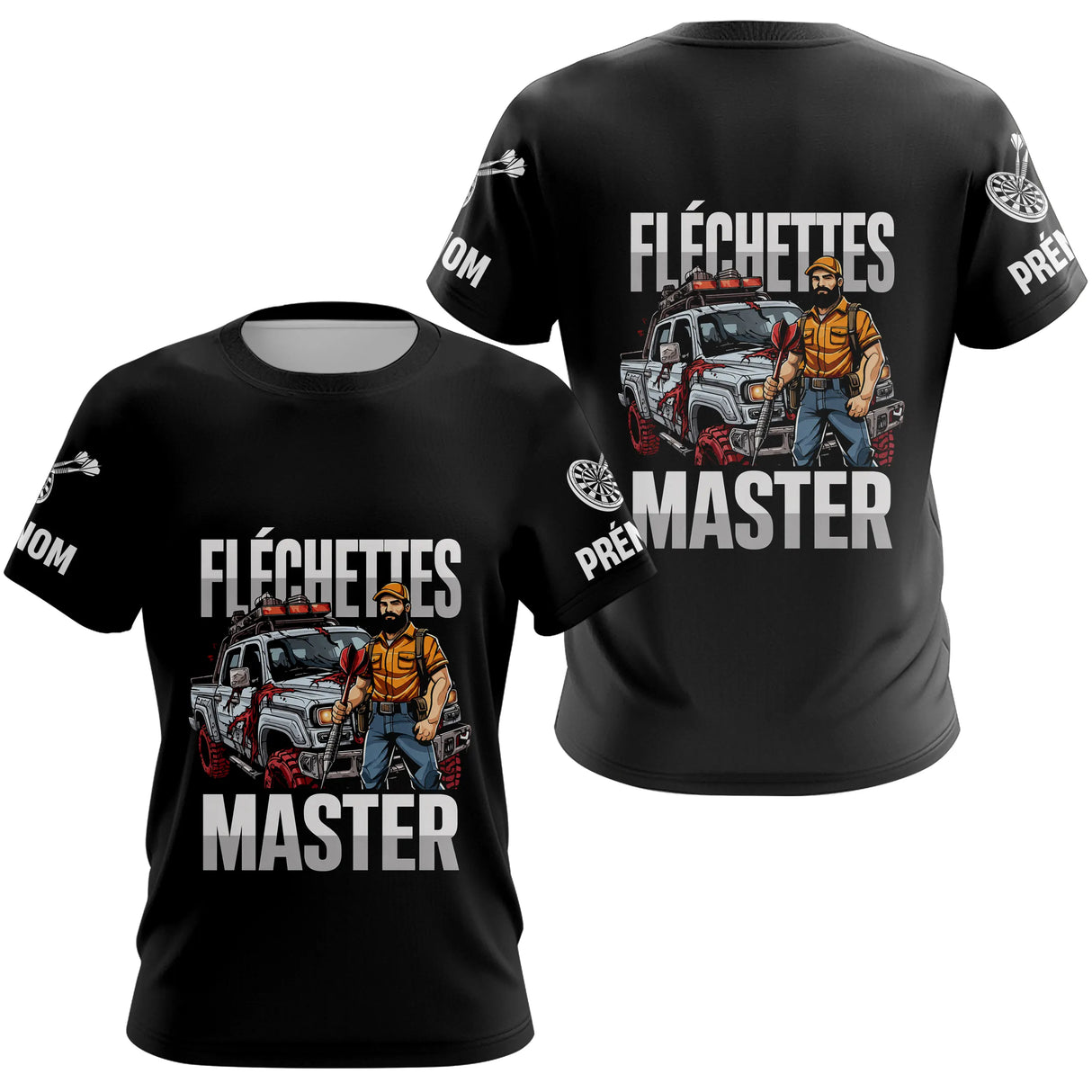 Polo Fléchettes Master Personnalisé - Style Offroad Noir - T-Shirt Femme