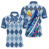 Polo Fléchettes Motif Losanges – Personnalisé Bleu Arlequin - Polo Homme