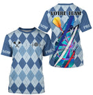 Polo Fléchettes Motif Losanges – Personnalisé Bleu Arlequin - T-Shirt Homme