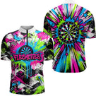 Polo Fléchettes Néon & Graffiti - Style Darts Dynamique - Polo Zippé Homme