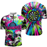 Polo Fléchettes Néon & Graffiti - Style Darts Dynamique - Polo Zippé Homme