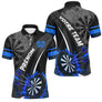 Polo Fléchettes Noir Bleu - Électrique Haute Performance - Polo Homme