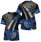 Polo Fléchettes Noir Bleu - Électrique Haute Performance - T-Shirt Homme