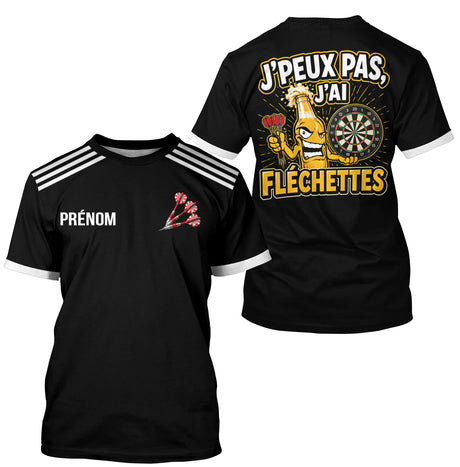 Polo Fléchettes Noir – Bouteille Bière Cartoon - T-Shirt Homme