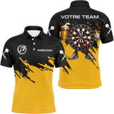 Polo Fléchettes Noir & Jaune – Cible Fun Bière - Polo Homme