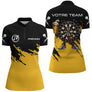 Polo Fléchettes Noir & Jaune – Cible Fun Bière - Polo Zippé Femme