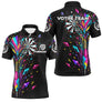 Polo Fléchettes Noir Multicolore - Design Cristaux Éclatants - Polo Homme