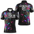 Polo Fléchettes Noir Multicolore - Design Cristaux Éclatants - Polo Homme