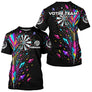 Polo Fléchettes Noir Multicolore - Design Cristaux Éclatants - T-Shirt Homme