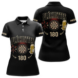 Polo Fléchettes Noir Personnalisé - 180 Bière Homme Femme - Polo Femme