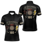 Polo Fléchettes Noir Personnalisé - 180 Bière Homme Femme - Polo Homme