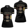 Polo Fléchettes Noir Personnalisé - 180 Bière Homme Femme - Polo Zippé Femme