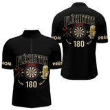 Polo Fléchettes Noir Personnalisé - 180 Bière Homme Femme - Polo Zippé Homme