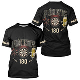 Polo Fléchettes Noir Personnalisé - 180 Bière Homme Femme - T-Shirt Homme