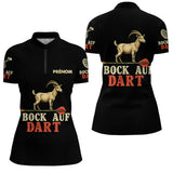 Polo Fléchettes Noir Personnalisé - Bock Auf Homme Femme - Polo Zippé Femme