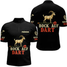 Polo Fléchettes Noir Personnalisé - Bock Auf Homme Femme - Polo Zippé Homme