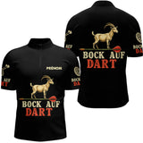 Polo Fléchettes Noir Personnalisé - Bock Auf Homme Femme - Polo Zippé Homme
