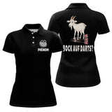 Polo Fléchettes Noir Personnalisé - Design Chèvre Homme Femme - Polo Femme