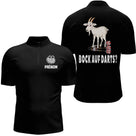 Polo Fléchettes Noir Personnalisé - Design Chèvre Homme Femme - Polo Zippé Homme