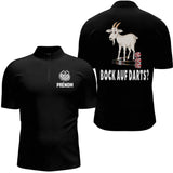Polo Fléchettes Noir Personnalisé - Design Chèvre Homme Femme - Polo Zippé Homme