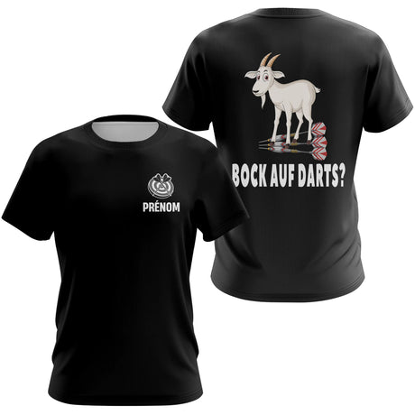 Polo Fléchettes Noir Personnalisé - Design Chèvre Homme Femme - T-Shirt Femme