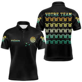 Polo Fléchettes Noir Personnalisé - La Cible Vintage - Polo Homme
