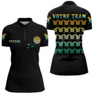 Polo Fléchettes Noir Personnalisé - La Cible Vintage - Polo Zippé Femme