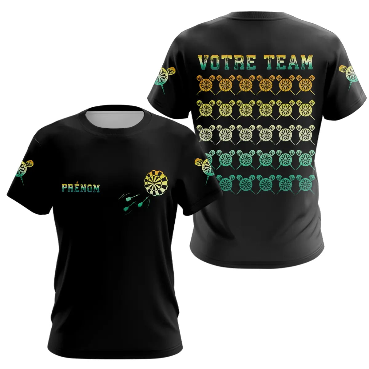 Polo Fléchettes Noir Personnalisé - La Cible Vintage - T-Shirt Femme