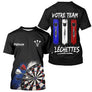 Polo Fléchettes Noir Personnalisé - Équipe  Drapeau Français - T-Shirt Homme