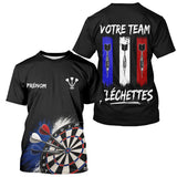 Polo Fléchettes Noir Personnalisé - Équipe  Drapeau Français - T-Shirt Homme